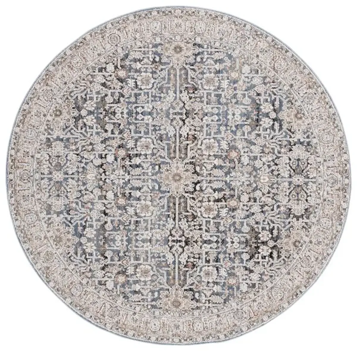 VIVALDI 546 Blue  6'-7' X 6'-7' Round Round Rug