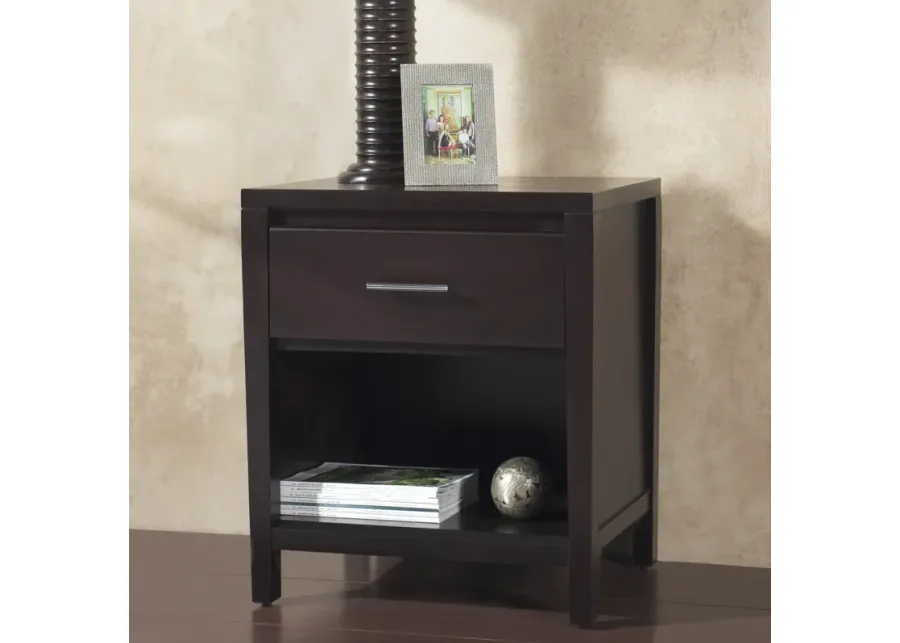 Nevis One Drawer Nightstand in Espresso