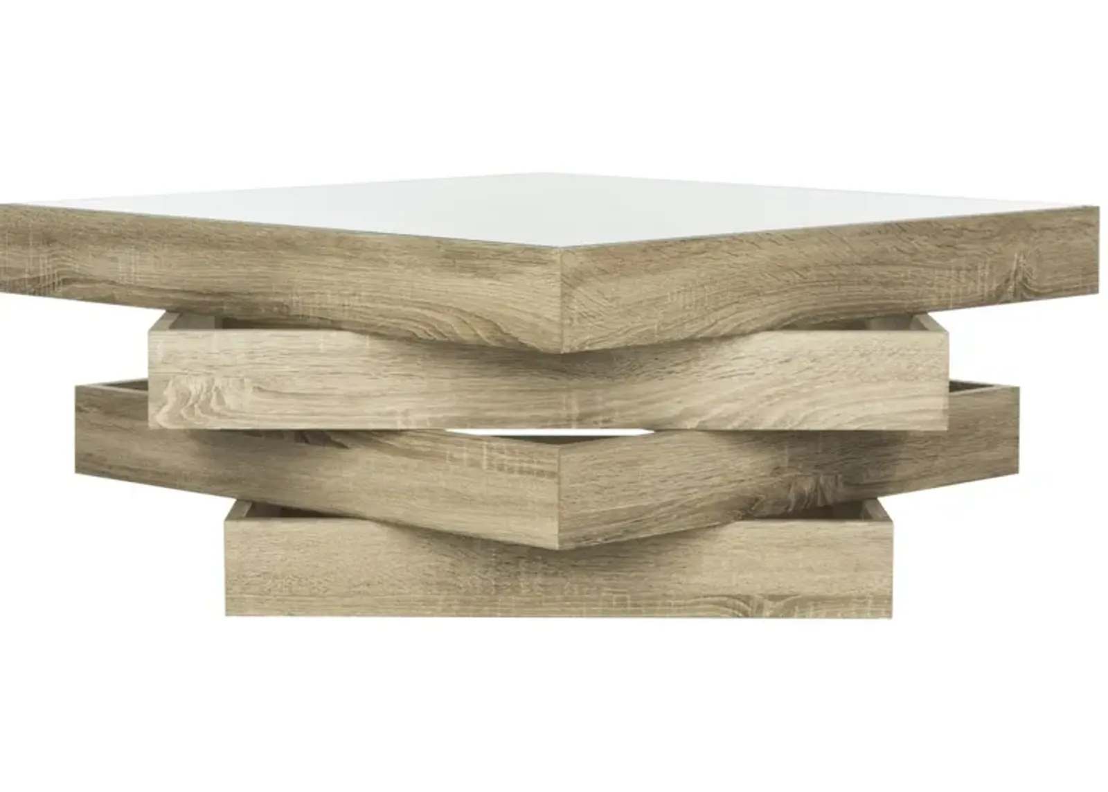 Anwen Mid-Century Modern Geometric Wood Coffee Table