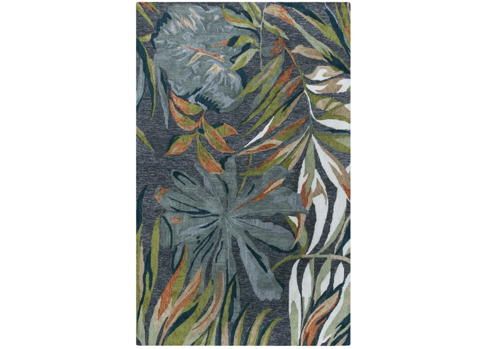 Miramar Charcoal Coastal  Recycled Polyester 5' x 7'6" Rectangle Rug