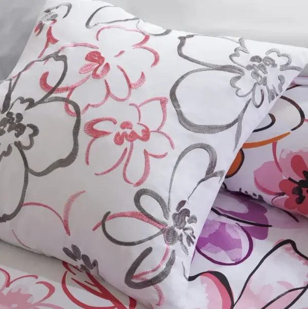Intelligent Design Olivia Pink Floral Comforter Set