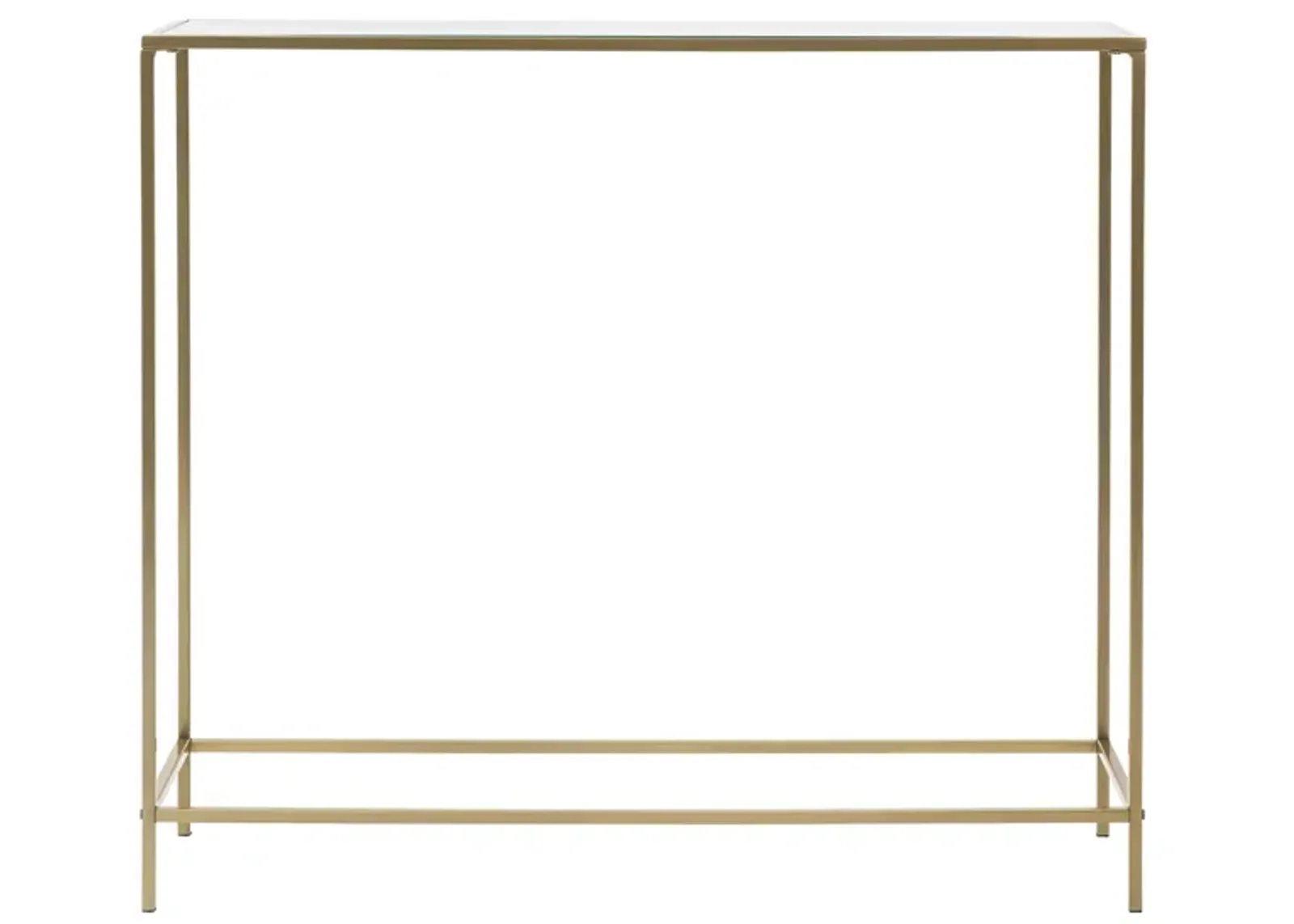 Arvi 36" Console in Clear Glass with Brass Base