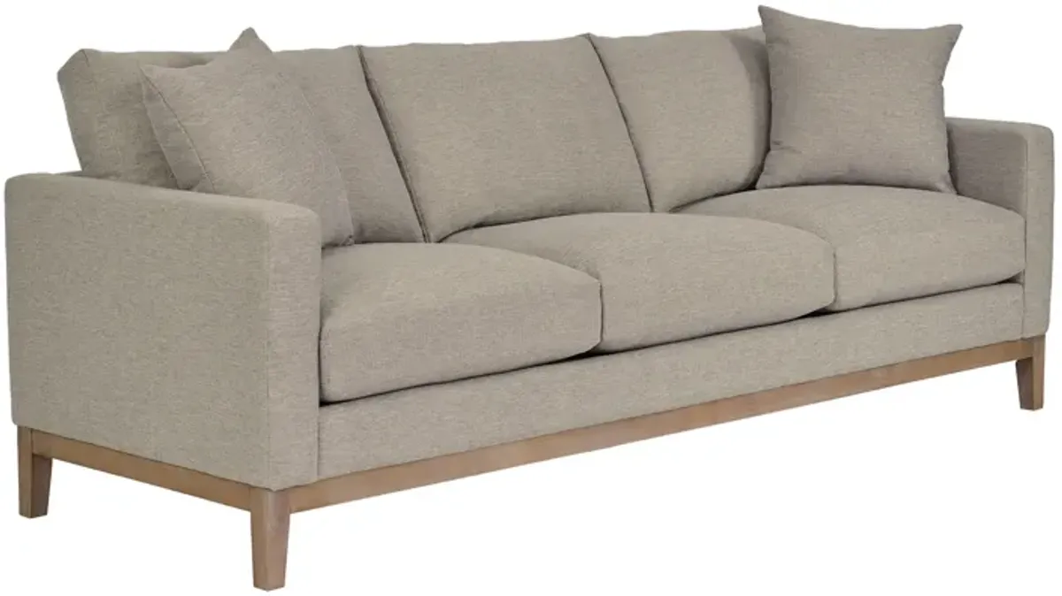 Donna 93" Upholstered Sofa in Platinum Gray