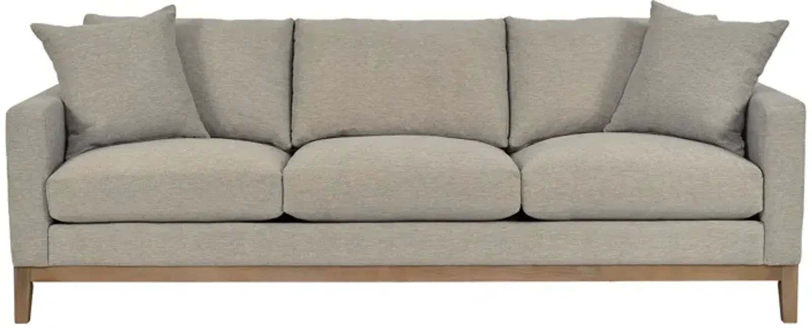 Donna 93" Upholstered Sofa in Platinum Gray