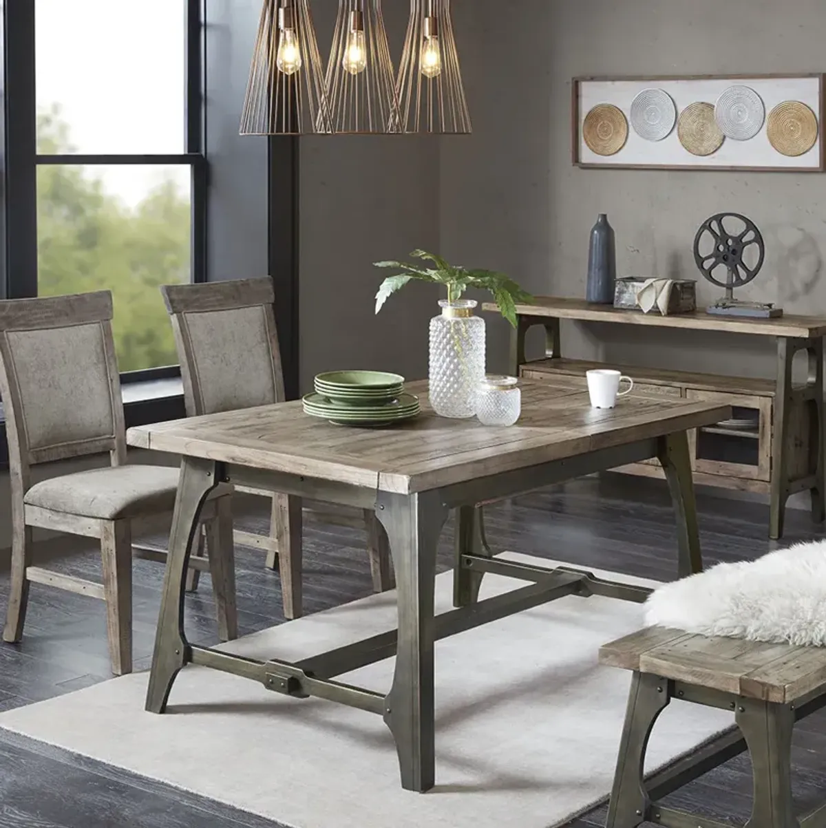 INK+IVY Oliver Grey Extension Dining Table