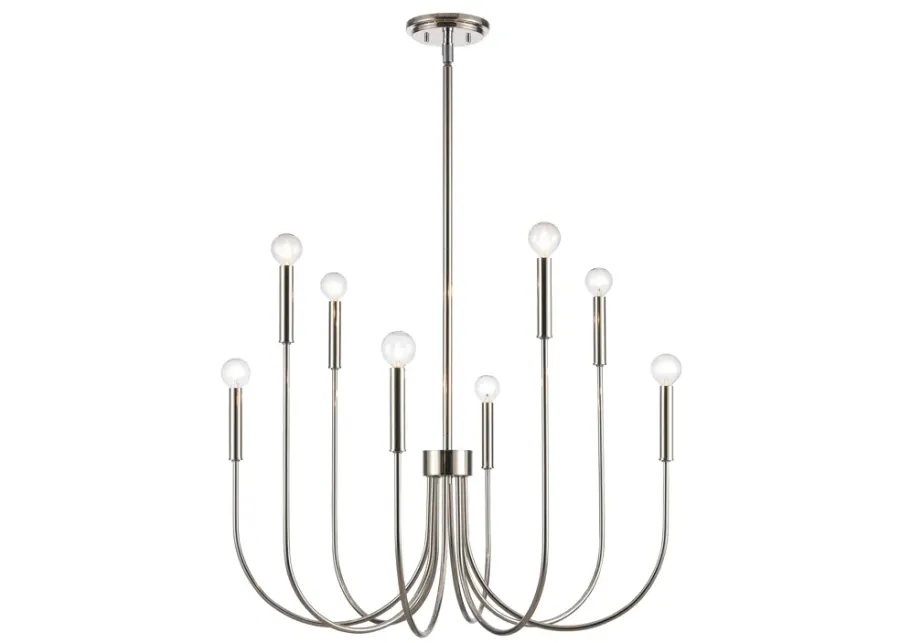 Ulla 28'' Wide 8-Light Chandelier - Polished Nickel