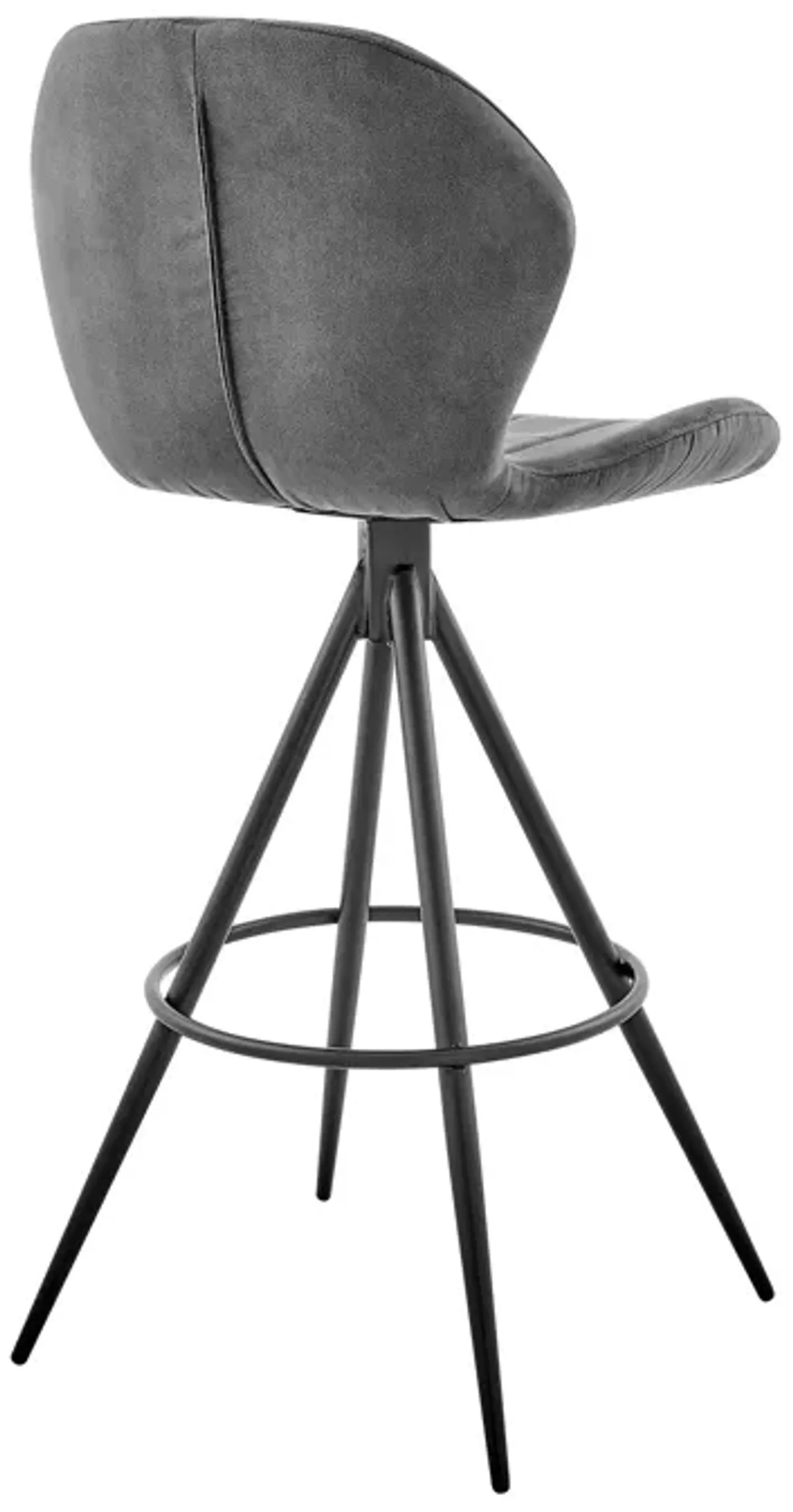 Catalina 30" Bar Height Bar Stool in Charcoal Fabric and Balck Finish