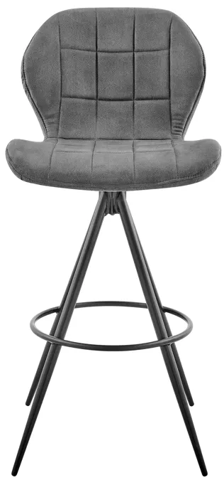 Catalina 30" Bar Height Bar Stool in Charcoal Fabric and Balck Finish