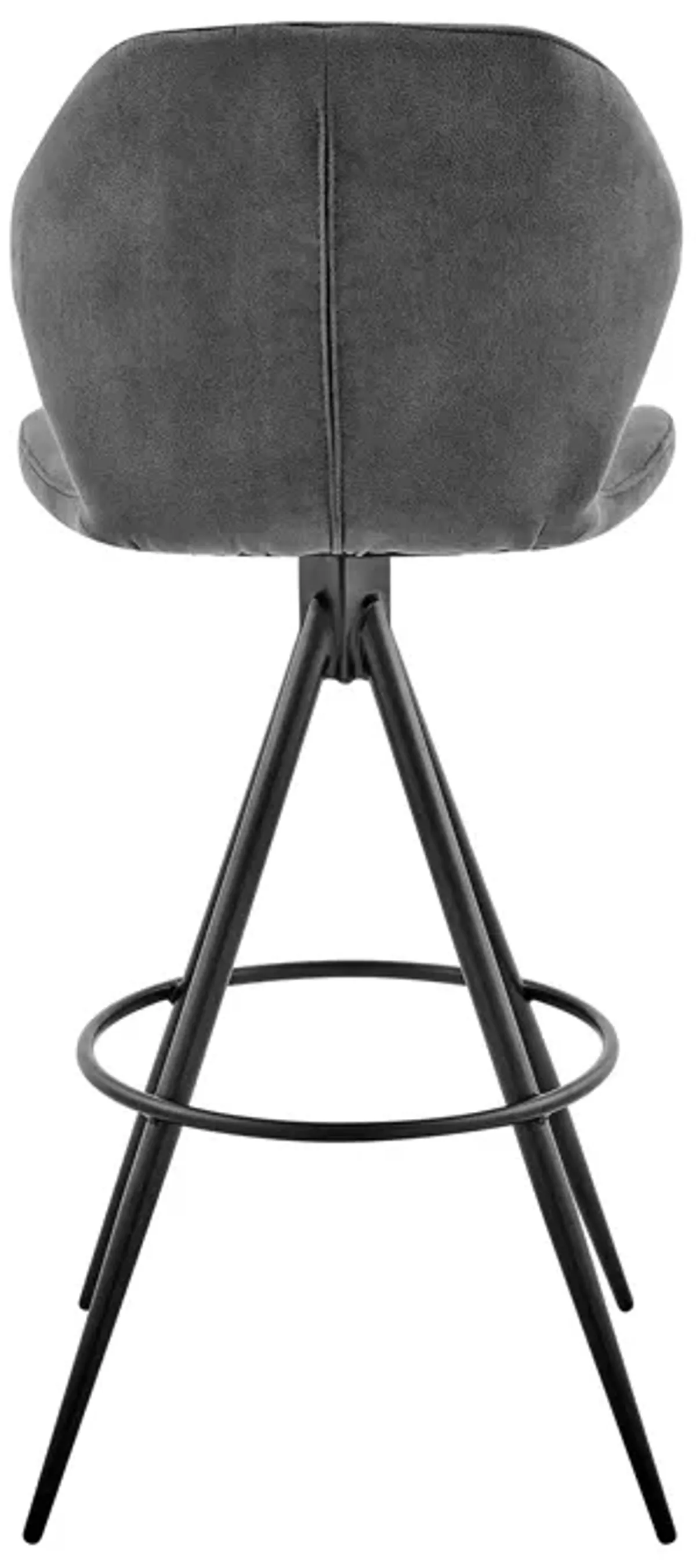 Catalina 30" Bar Height Bar Stool in Charcoal Fabric and Balck Finish