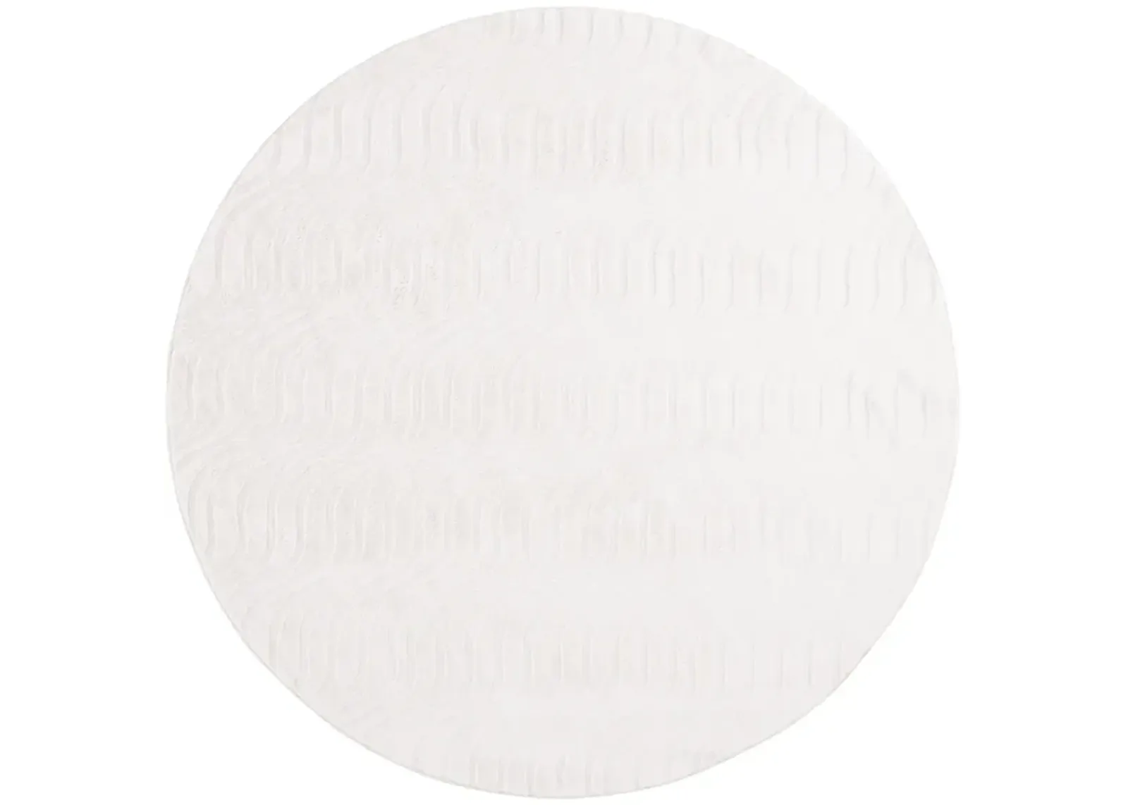 FAUX RABBIT FUR 882 IVORY 6' x 6' Round Round Rug