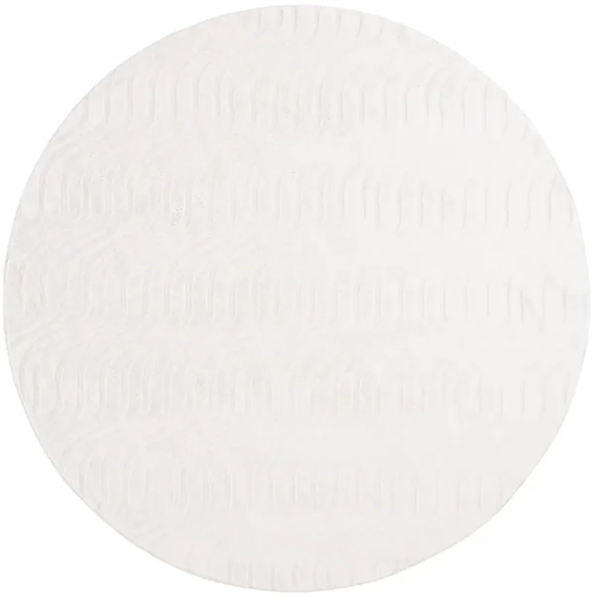 FAUX RABBIT FUR 882 IVORY 6' x 6' Round Round Rug