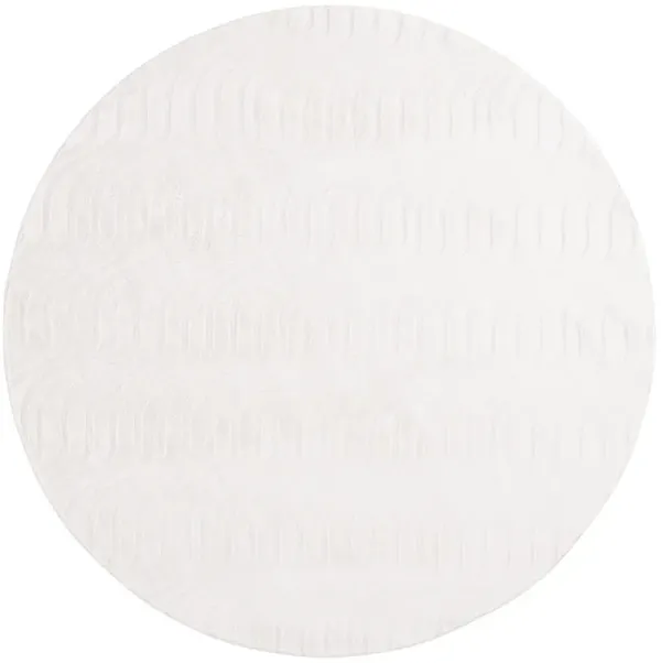 FAUX RABBIT FUR 882 IVORY 6' x 6' Round Round Rug