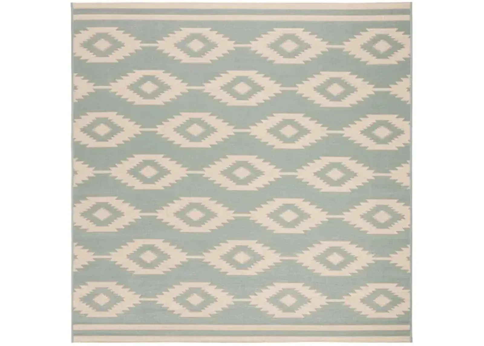 LINDEN 171 Collection LND171L-6SQ Cream / Aqua 6'-7" X 6'-7" Square