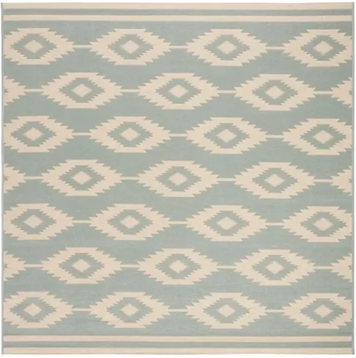 LINDEN 171 Collection LND171L-6SQ Cream / Aqua 6'-7" X 6'-7" Square