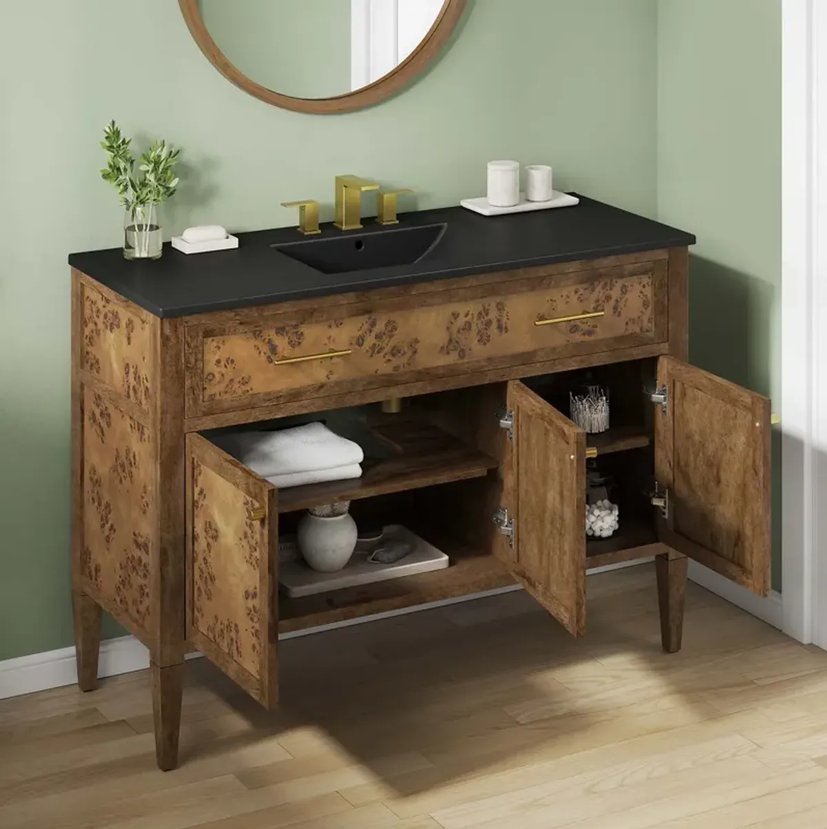 Elysian 48" Wood Single Sink Bathroom Vanity