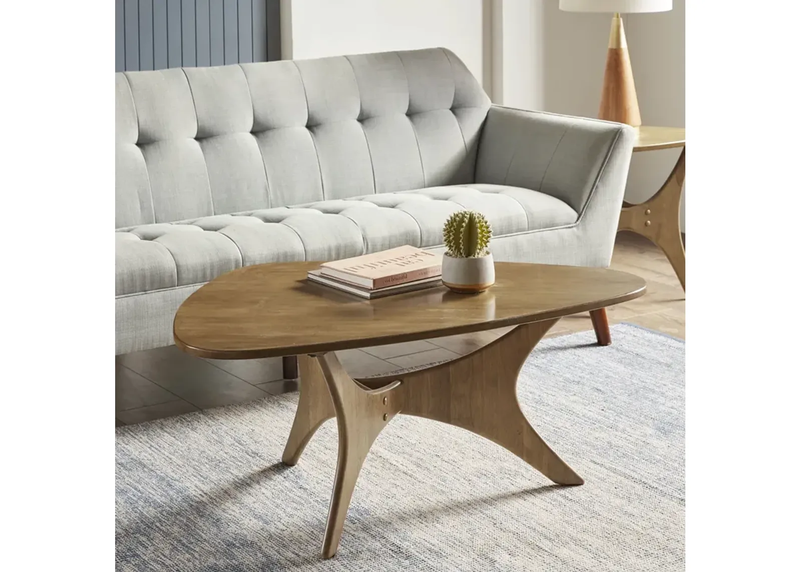 INK+IVY Blaze Light Brown Triangle Wood Coffee table