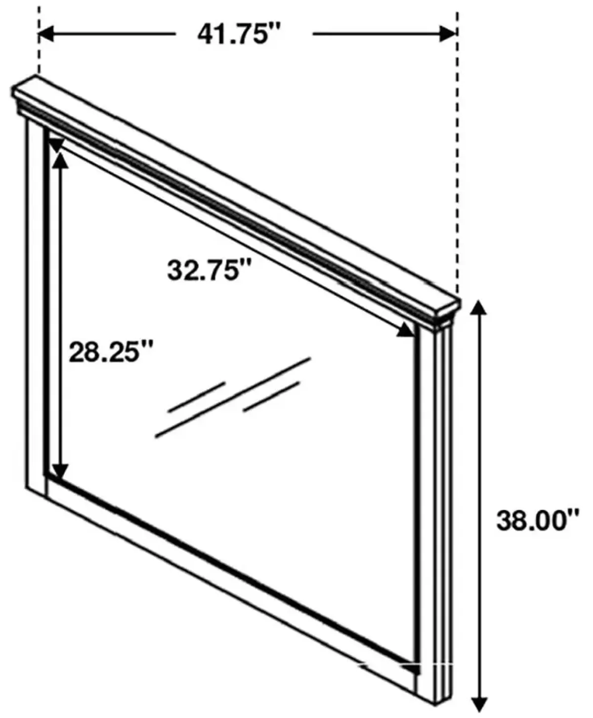 Hillcrest Rectangular Dresser Mirror Dark Rum and White