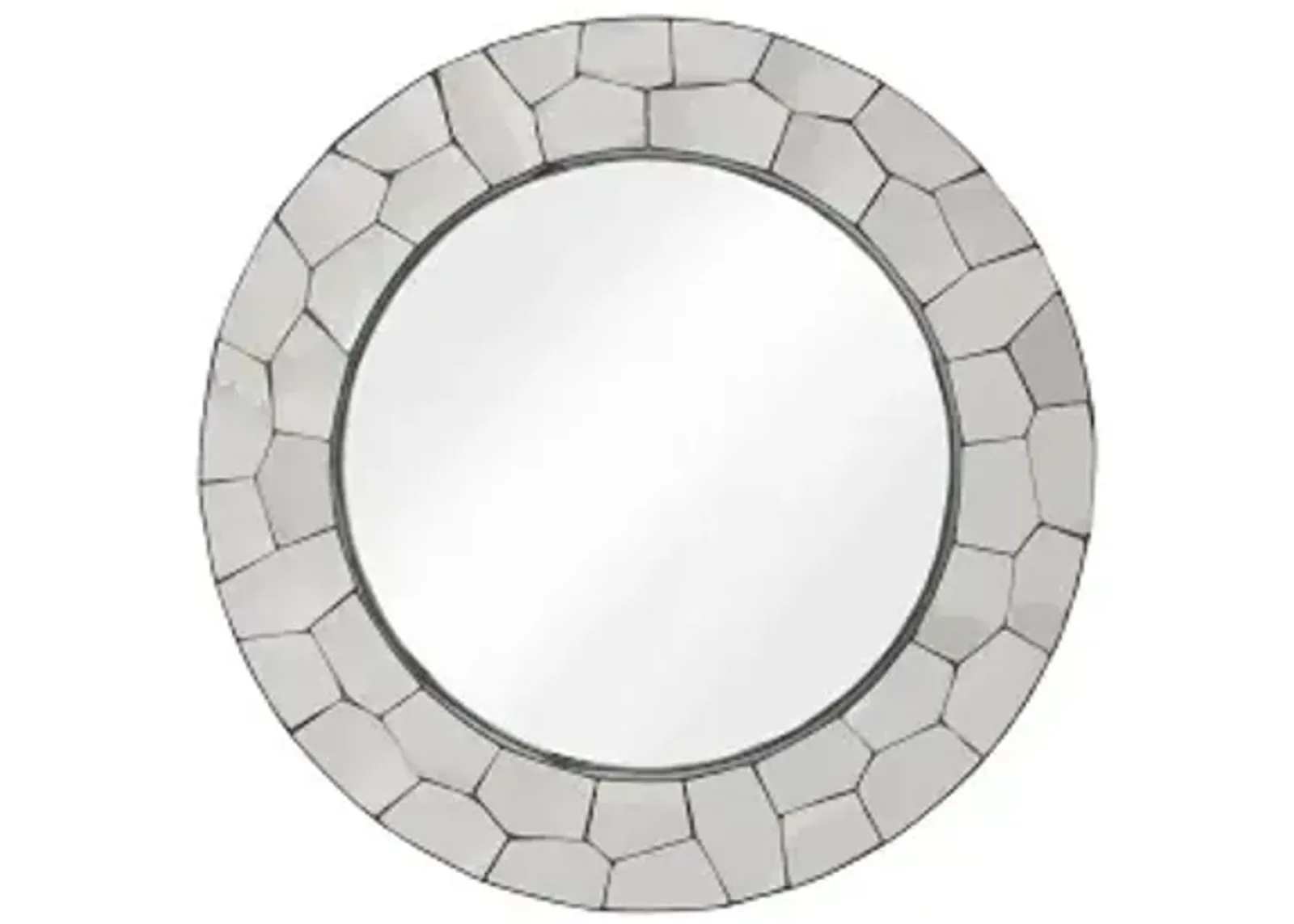 crazy cut mirror, round, stainless steel