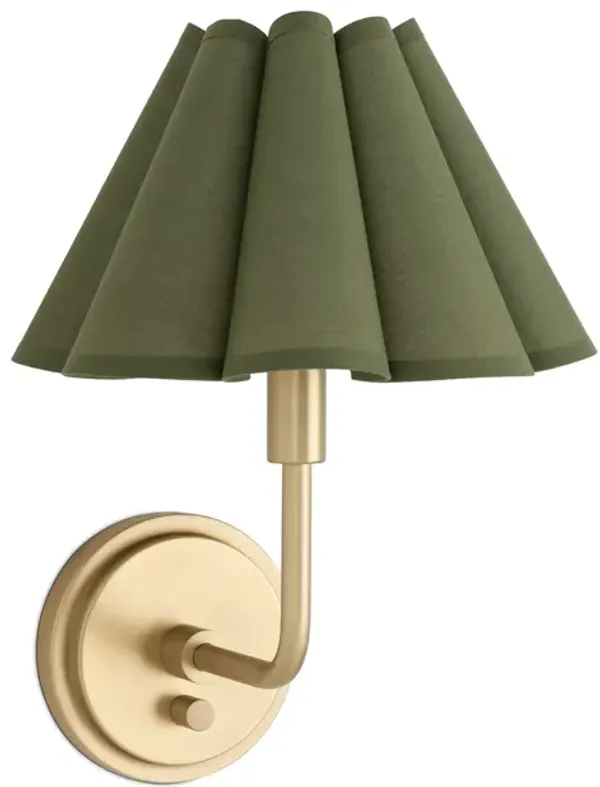 Polly Sconce Single (Natural Brass with Green Scalloped Shade)