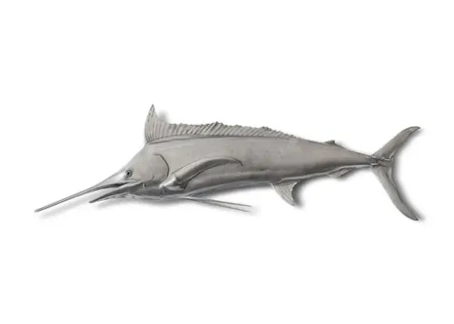 blue marlin fish, aluminum finish