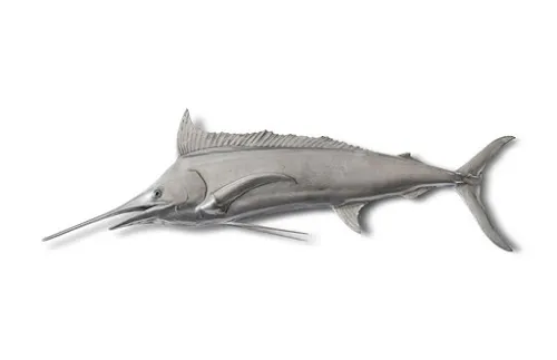 blue marlin fish, aluminum finish