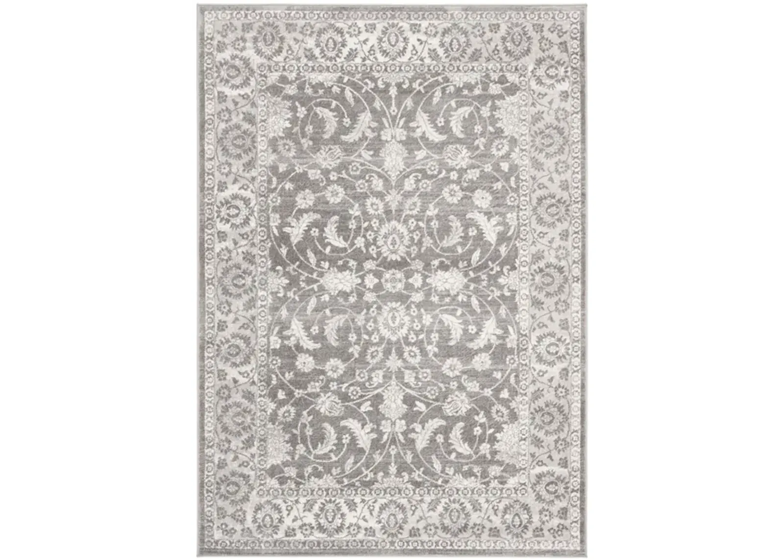 Brentwood 844 Cream / Grey 5' X 5' Square Square Powerloomed Rug