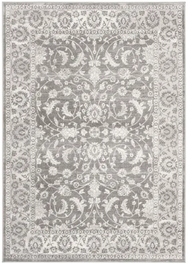 Brentwood 844 Cream / Grey 5' X 5' Square Square Powerloomed Rug