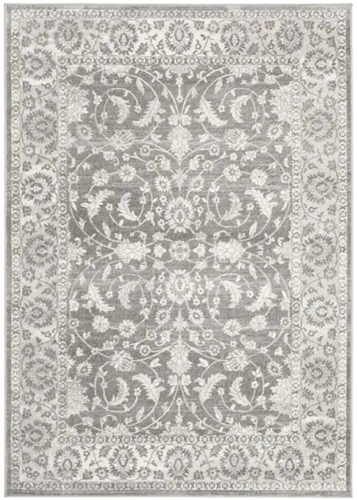 Brentwood 844 Cream / Grey 5' X 5' Square Square Powerloomed Rug