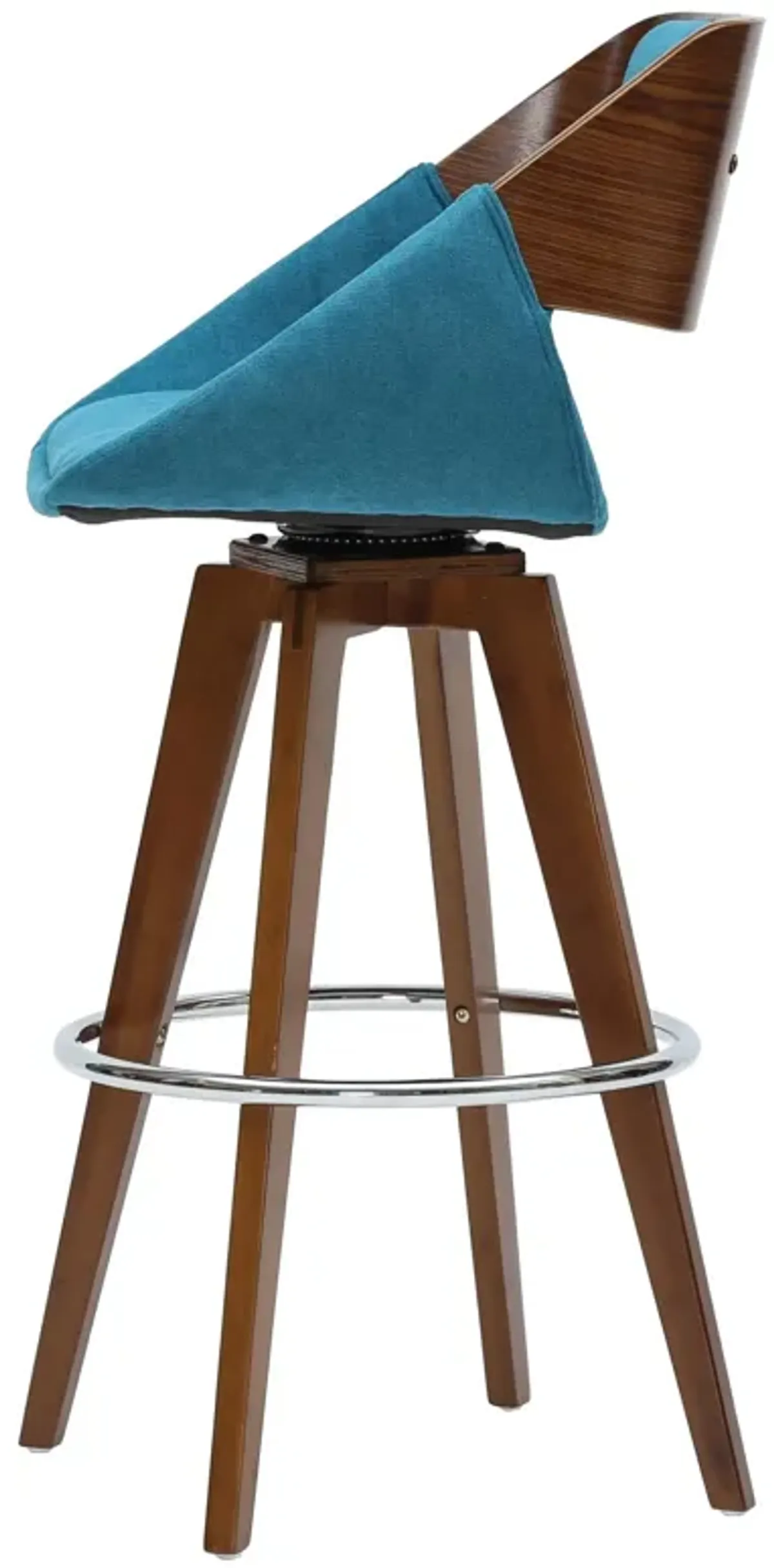 cyprus kd fabric bamboo counter stool, santorini teal/walnut