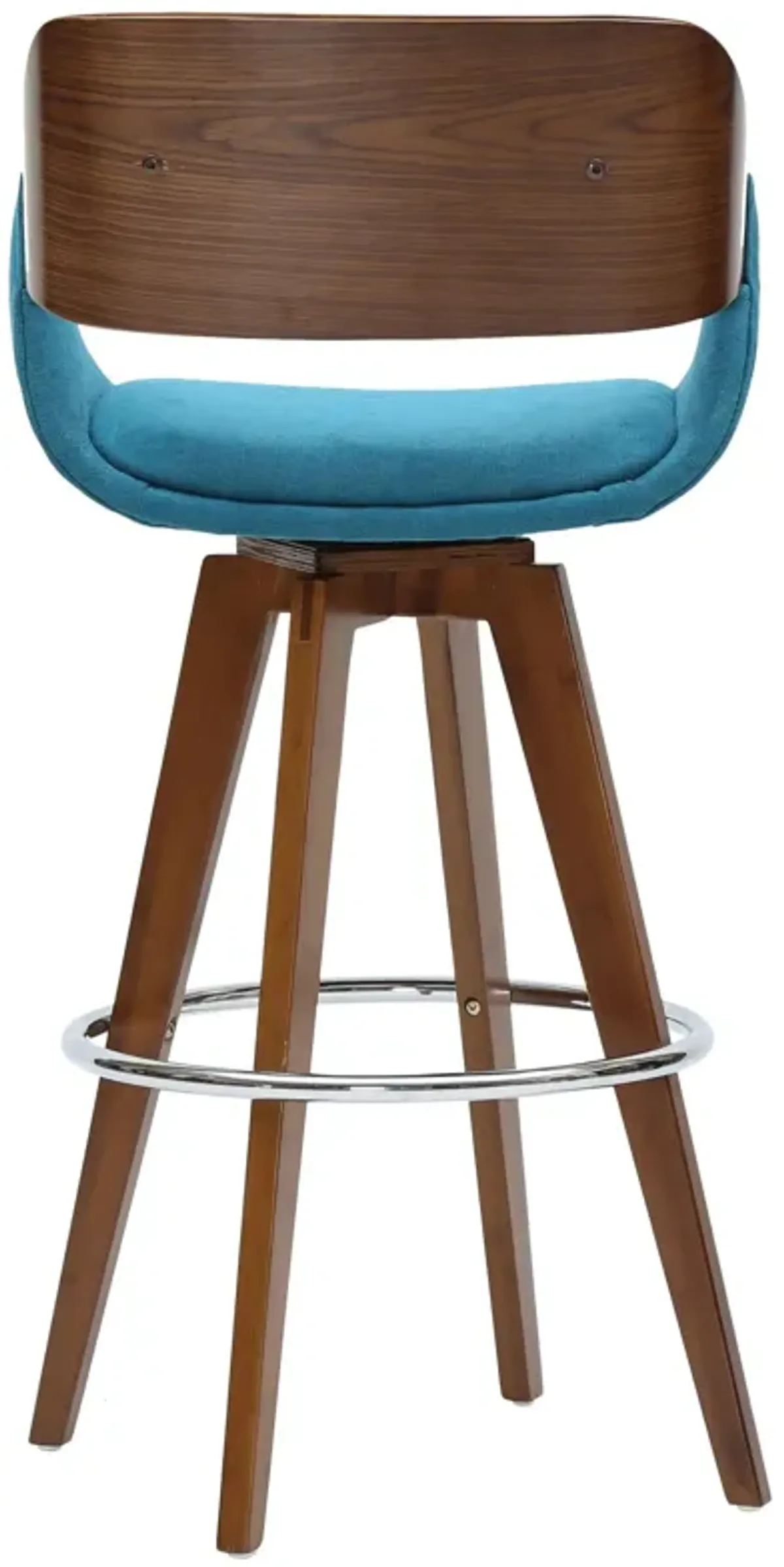 cyprus kd fabric bamboo counter stool, santorini teal/walnut