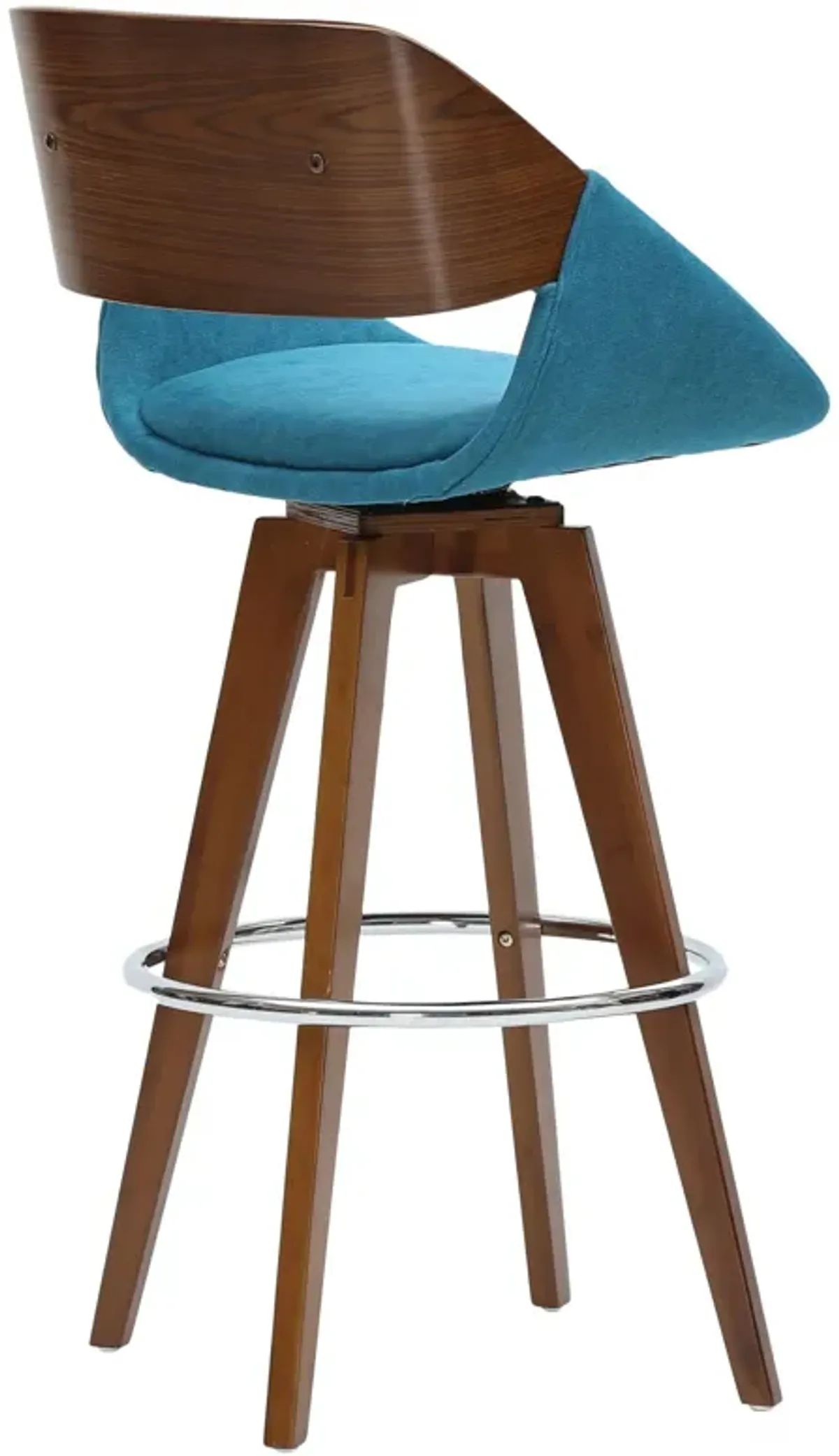 cyprus kd fabric bamboo counter stool, santorini teal/walnut