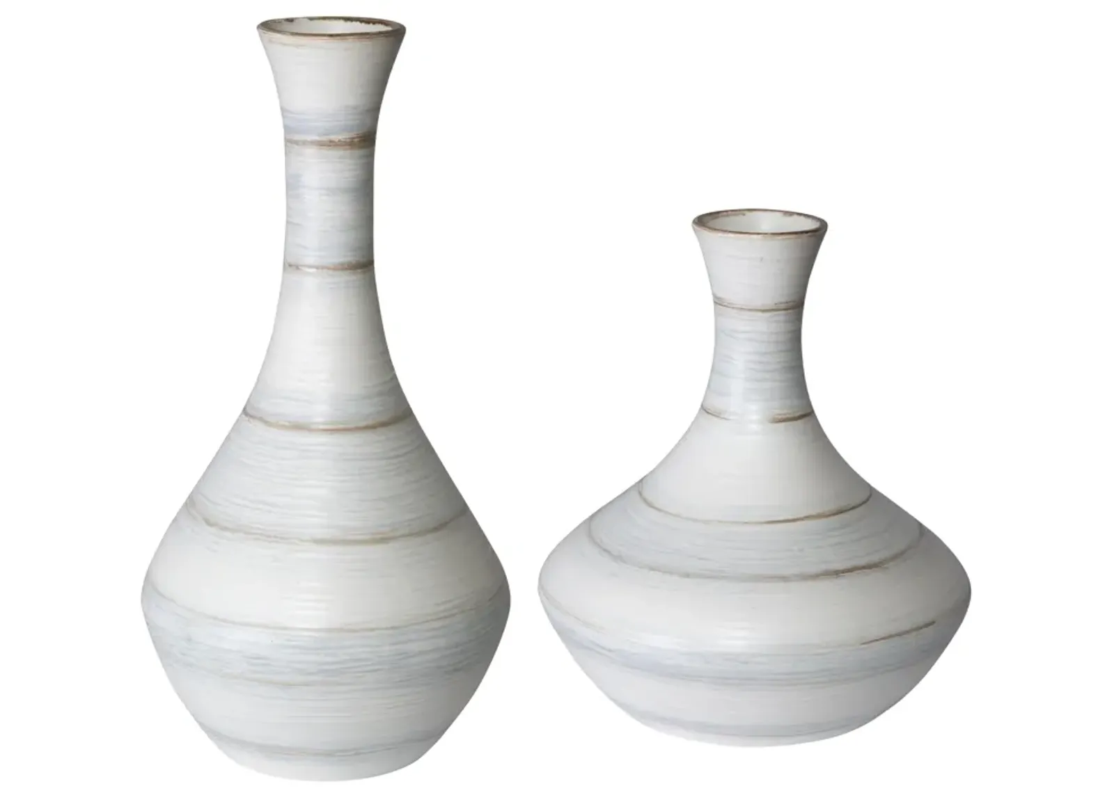 Potter Fluted Striped Vases - Set of 2