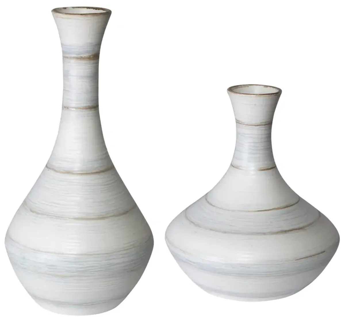 Potter Fluted Striped Vases - Set of 2