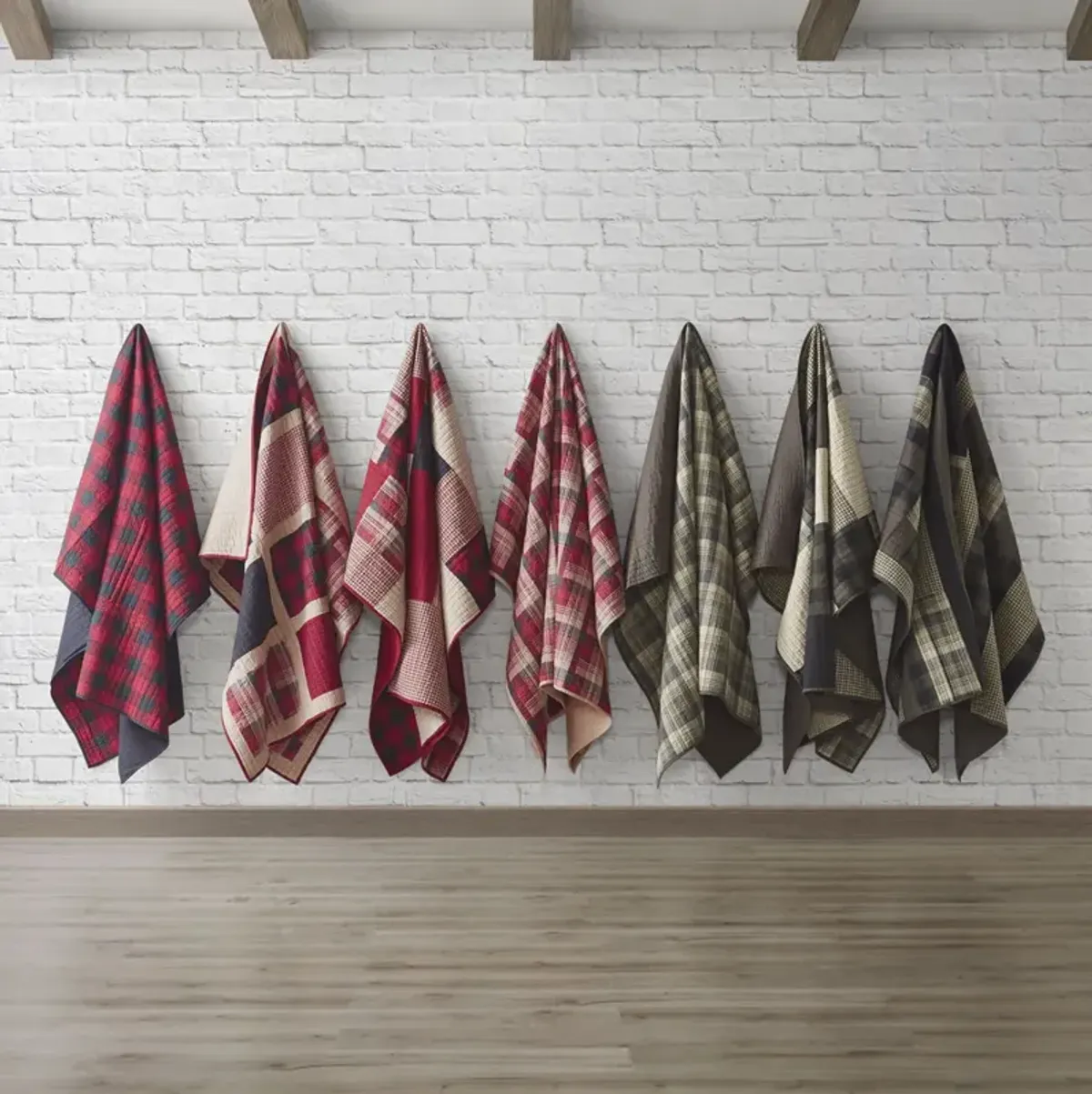 Woolrich Woolrich Check Red Quilted Throw