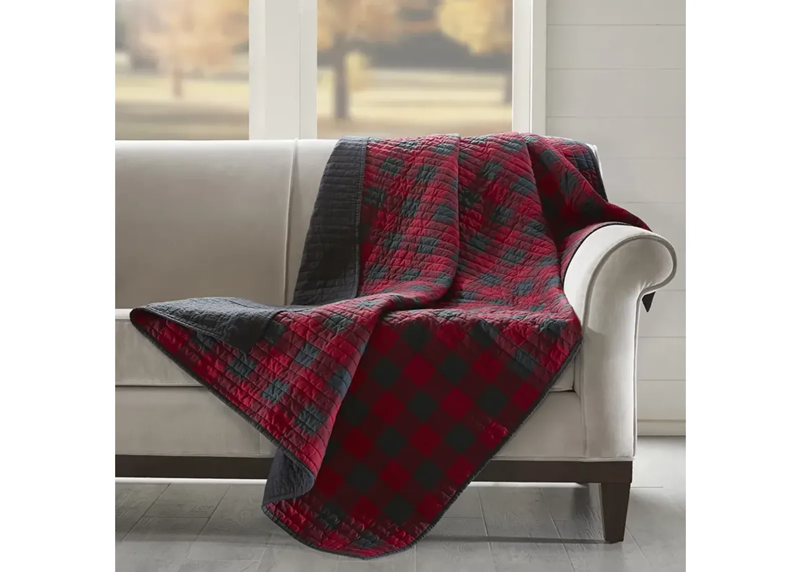 Woolrich Woolrich Check Red Quilted Throw