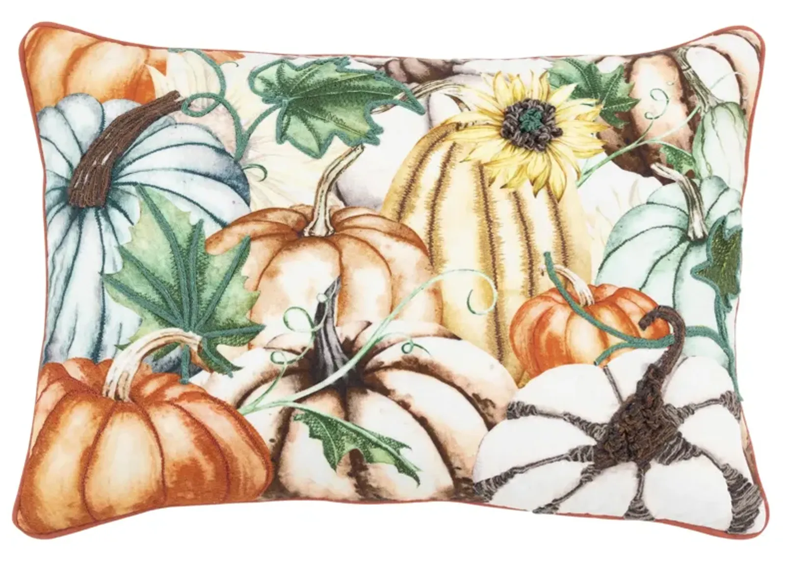 HARVEST 2021 Pumpkins Teal Pillow