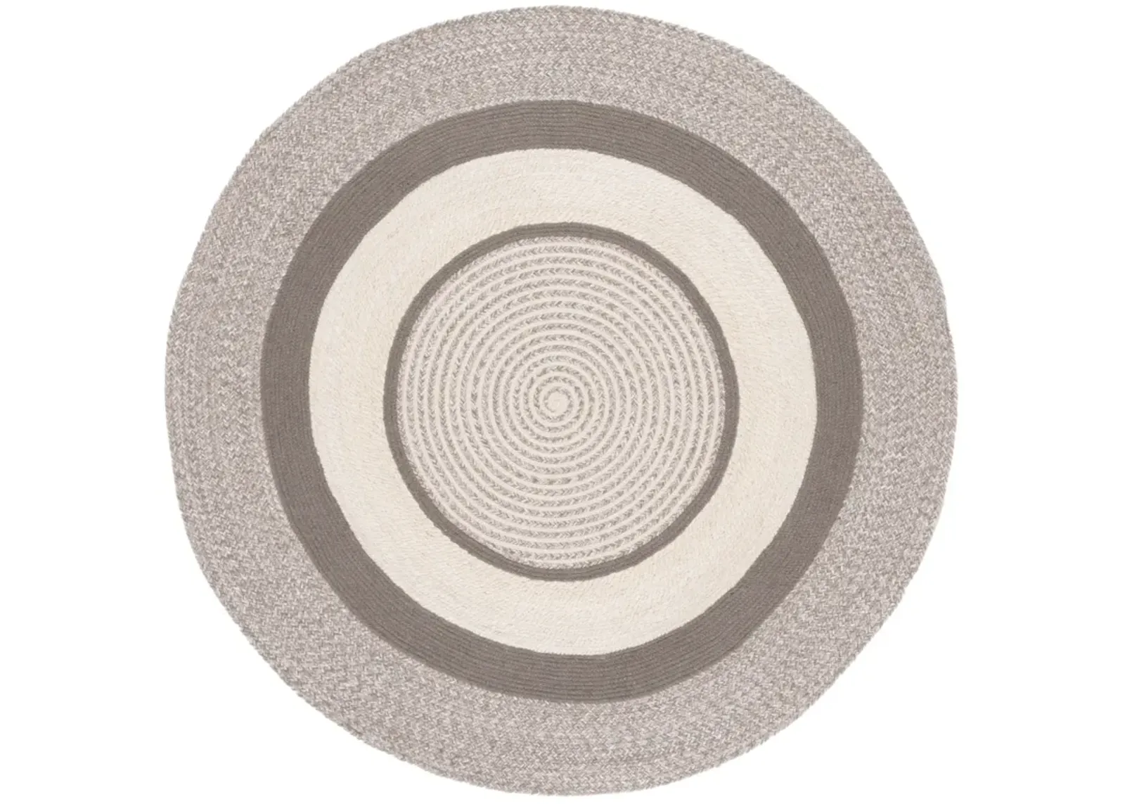 BRAIDED 758 GREY  5' x 5' Round Round Rug