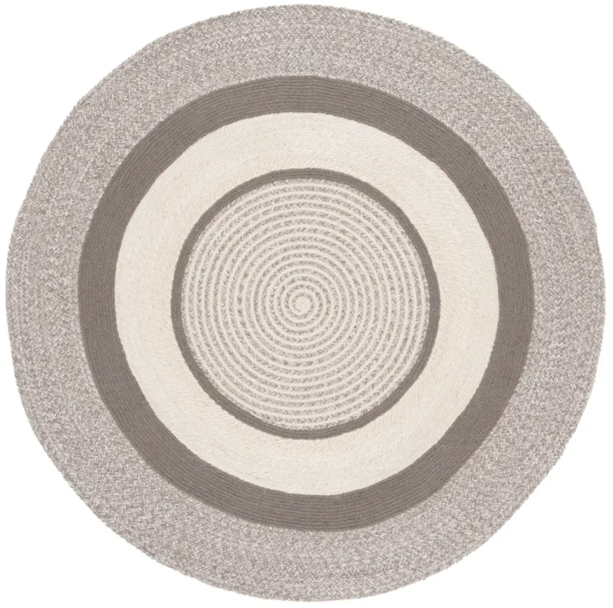 BRAIDED 758 GREY  5' x 5' Round Round Rug