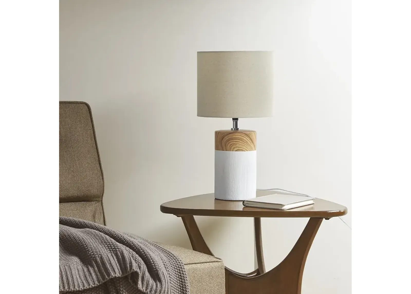 510 Design Nicolo White Textured Ceramic Table Lamp