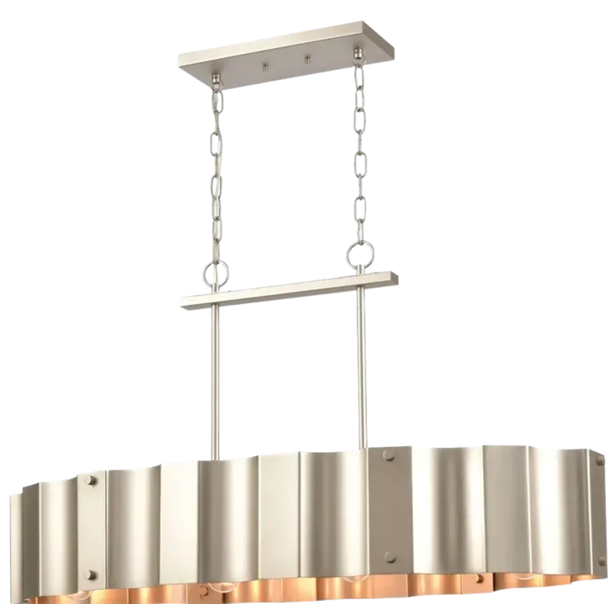 Clausten 37" Wide 4-Light Linear Chandelier - Matte Nickel