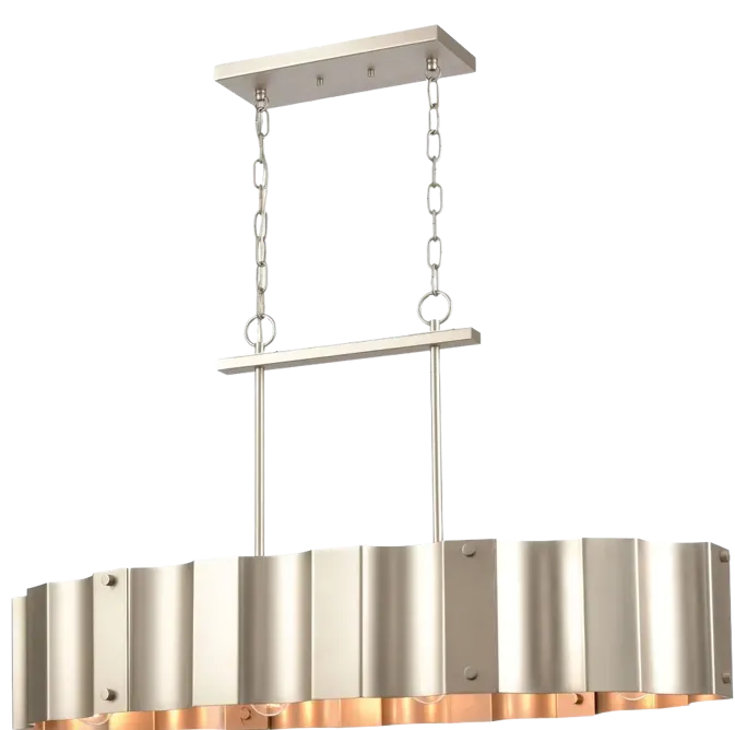 Clausten 37" Wide 4-Light Linear Chandelier - Matte Nickel