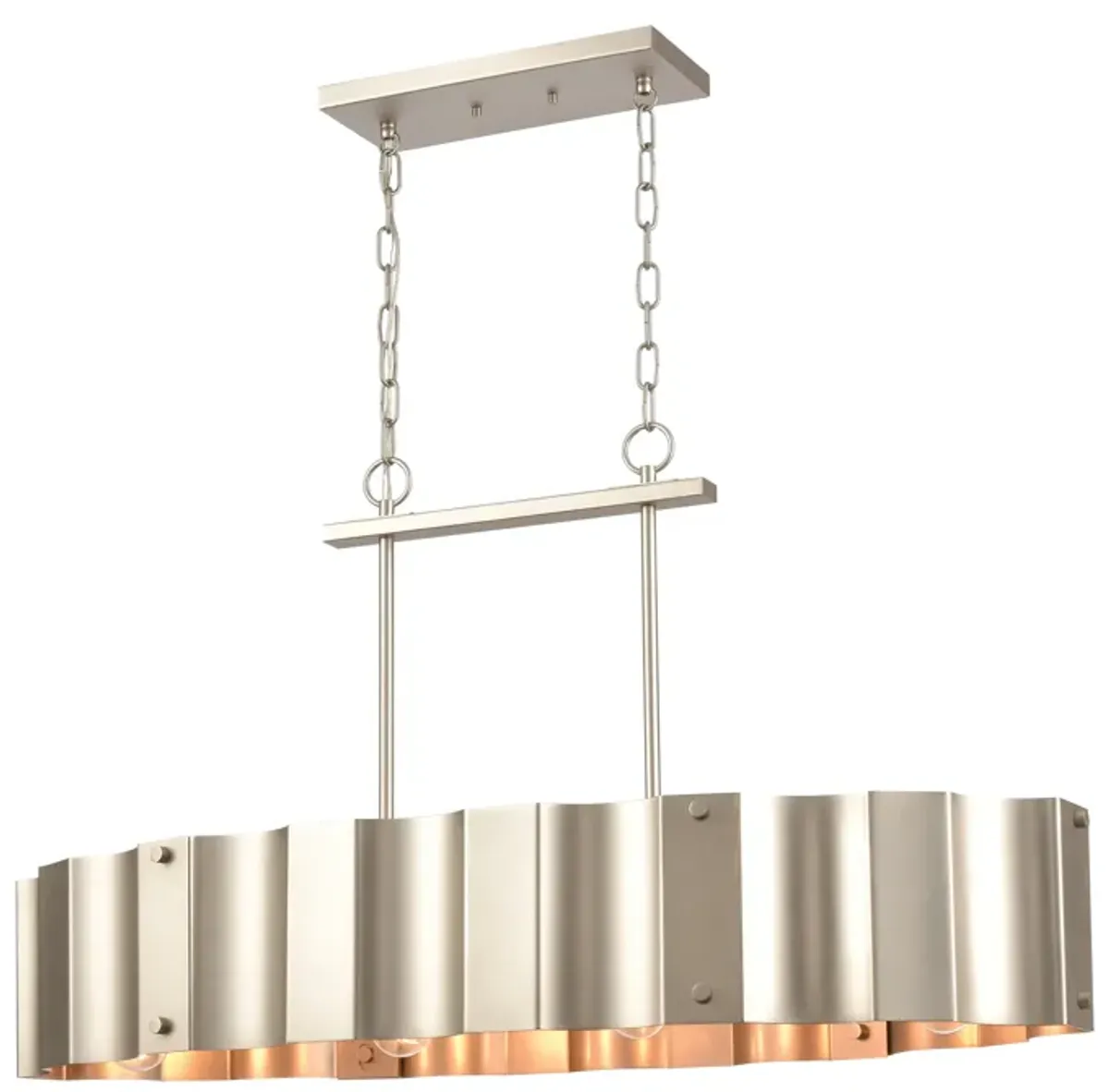 Clausten 37" Wide 4-Light Linear Chandelier - Matte Nickel