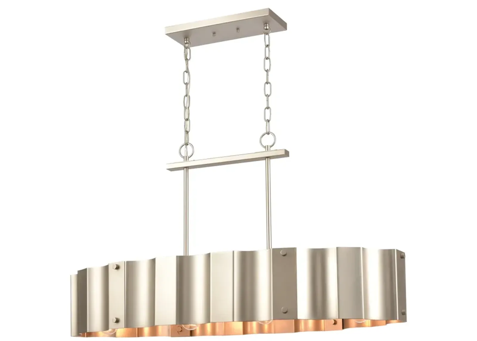 Clausten 37" Wide 4-Light Linear Chandelier - Matte Nickel