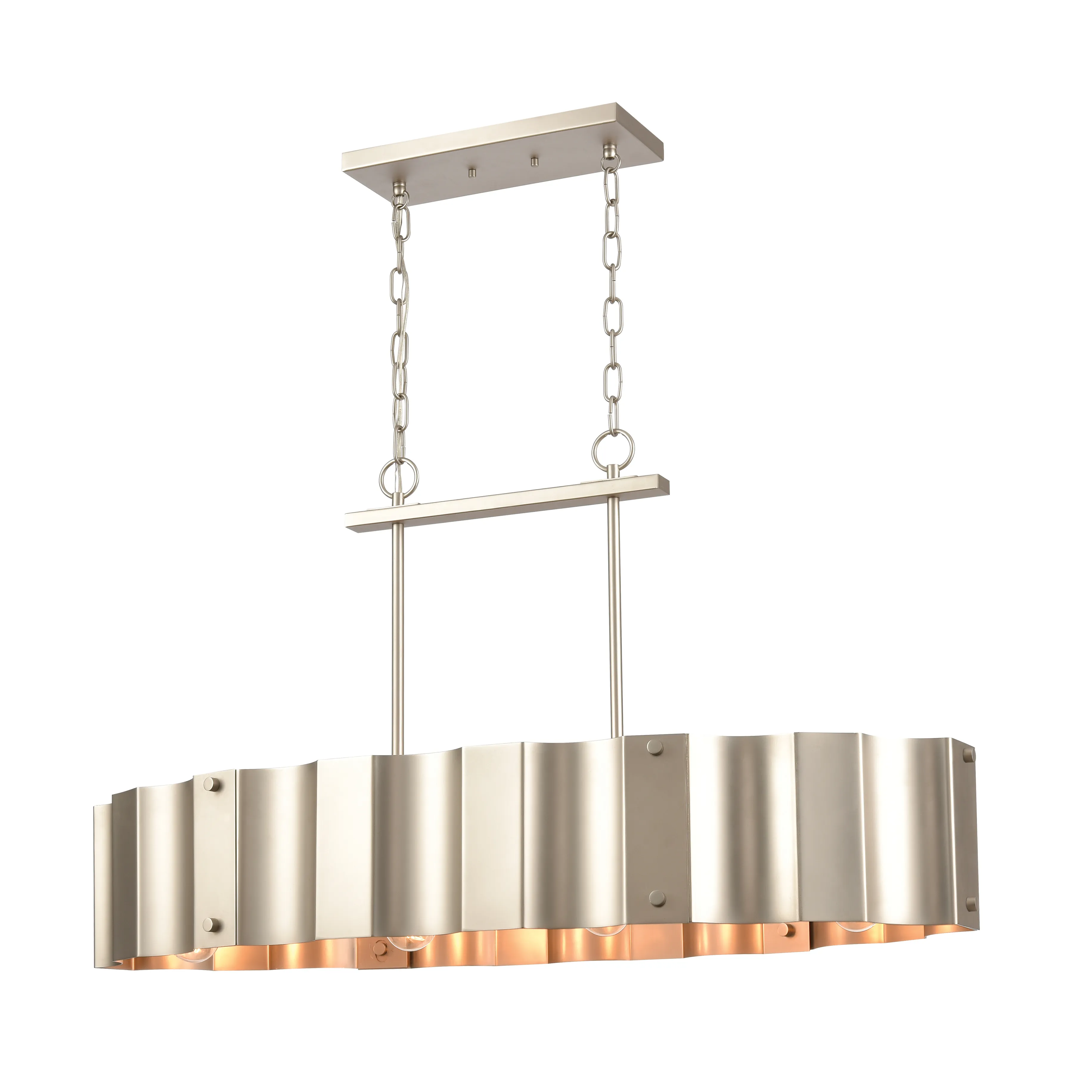 Clausten 37" Wide 4-Light Linear Chandelier - Matte Nickel