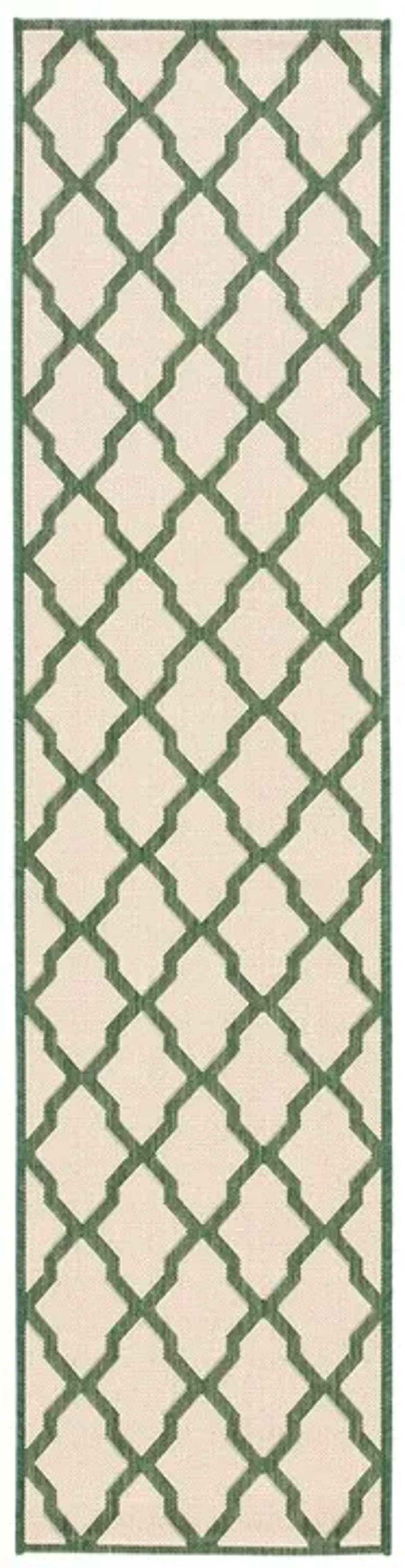 Safavieh BEACH HOUSE Collection BHS122W-28 Cream / Green 2'-2" X 8'