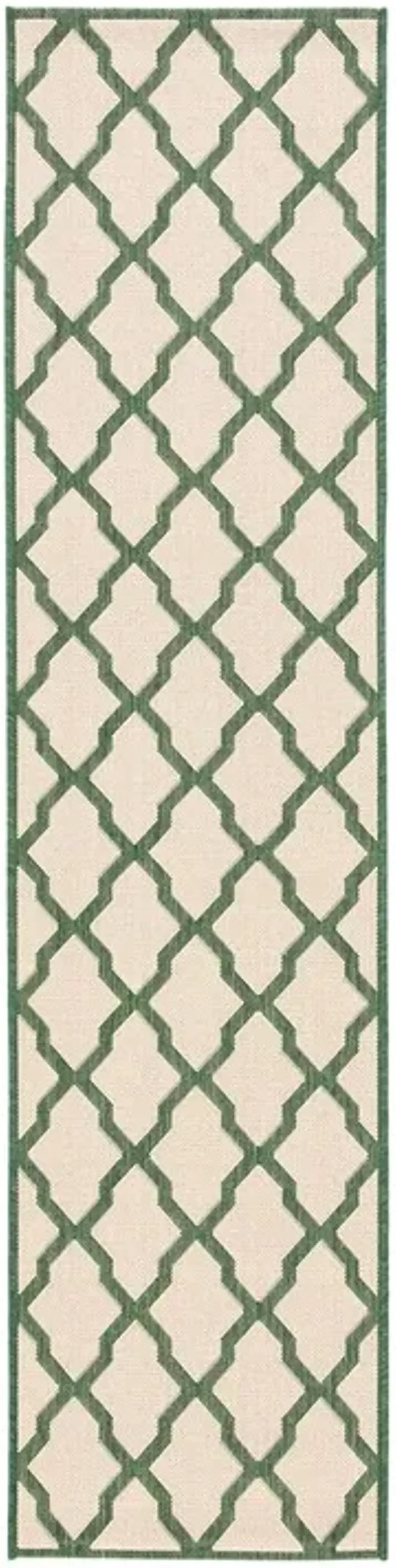 Safavieh BEACH HOUSE Collection BHS122W-28 Cream / Green 2'-2" X 8'