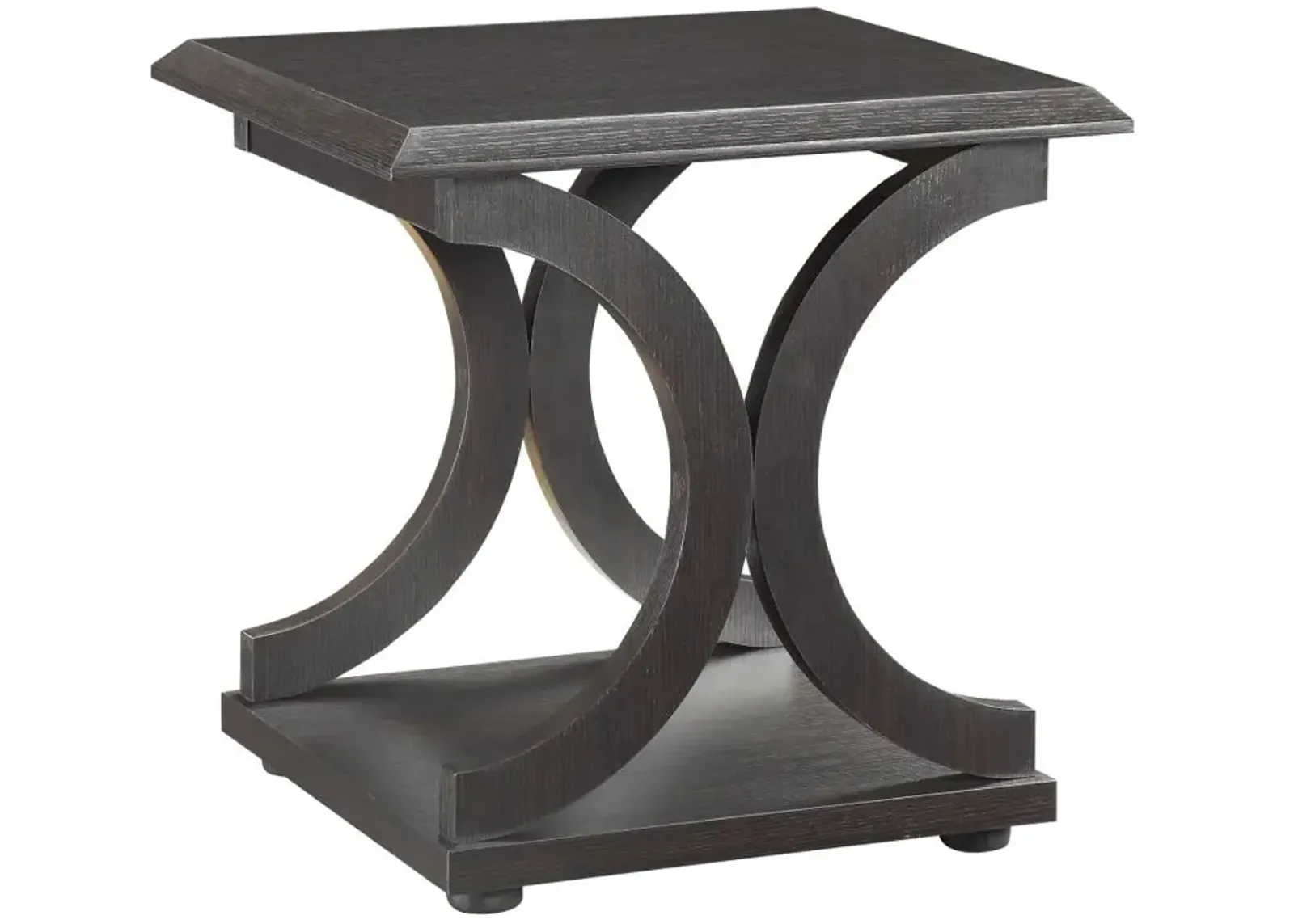 Shelly C-shaped Base End Table Cappuccino