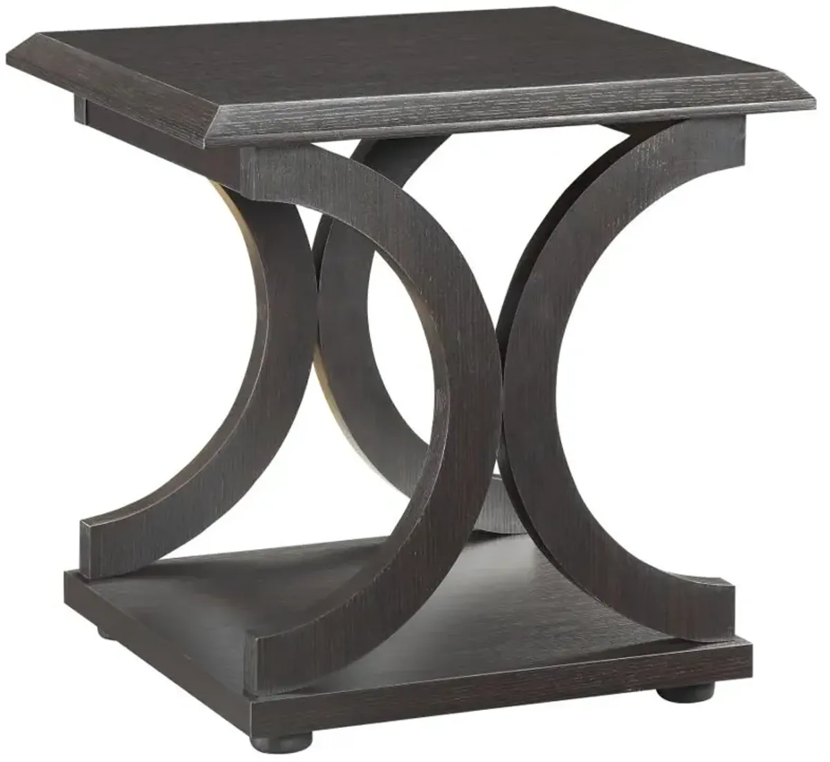 Shelly C-shaped Base End Table Cappuccino