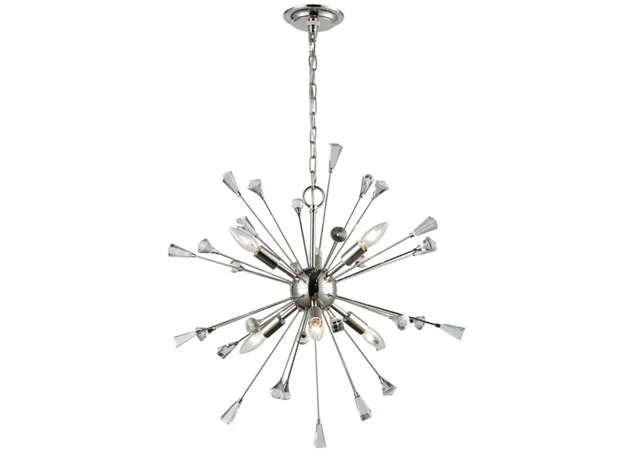 Sprigny 25" Wide 6-Light Chandelier - Polished Nickel