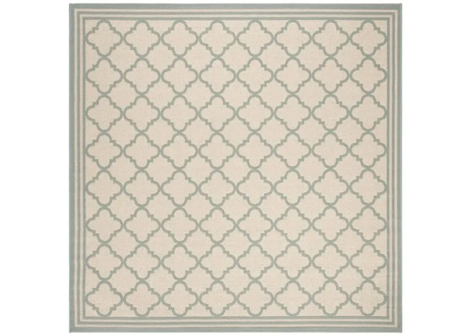 LINDEN 121 Collection LND121L-6SQ Cream / Aqua 6'-7" X 6'-7" Square